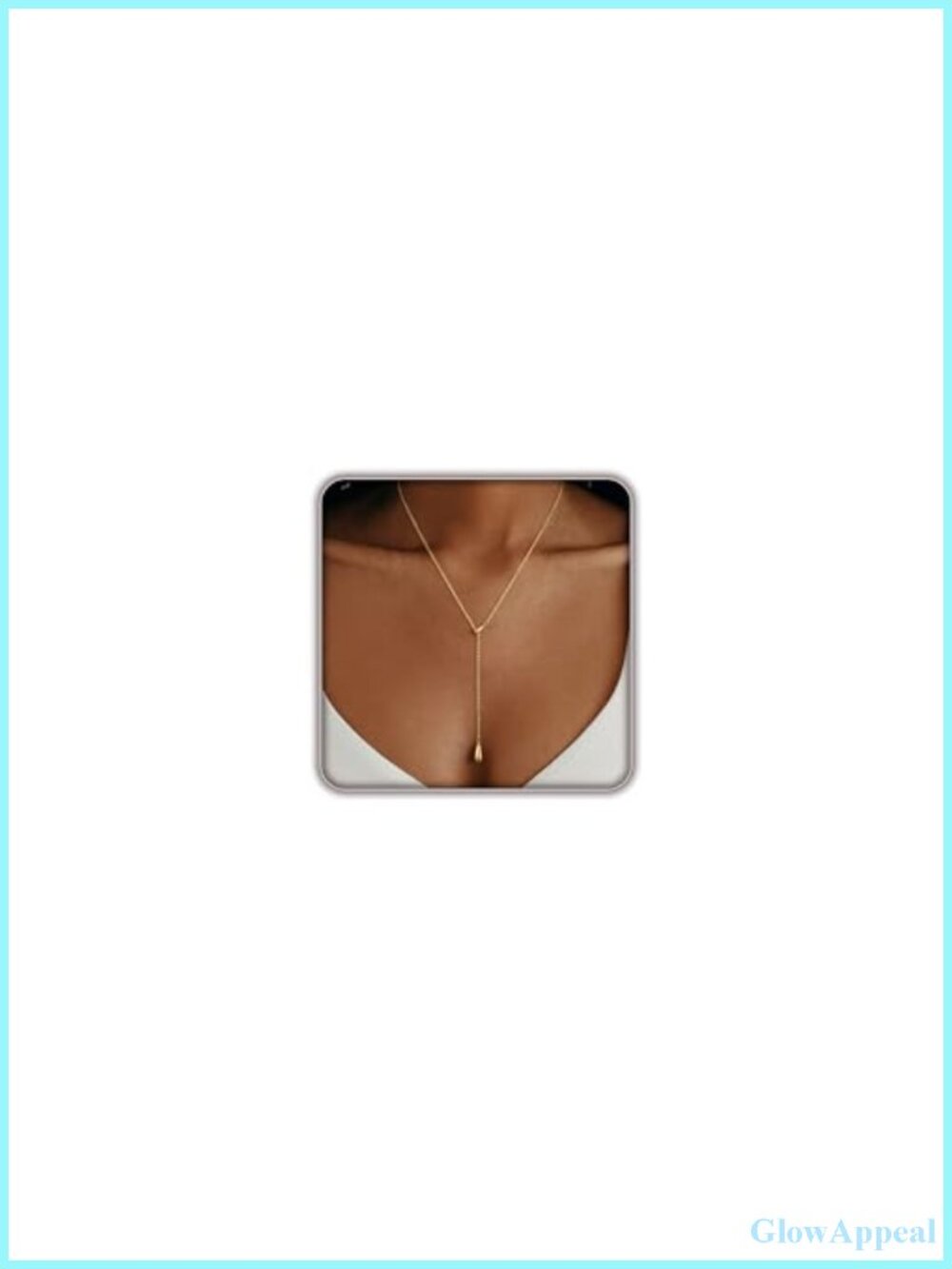 14K Gold Plated Layered Lariat Necklace Waterproof Non-Tarnish Y-Necklace